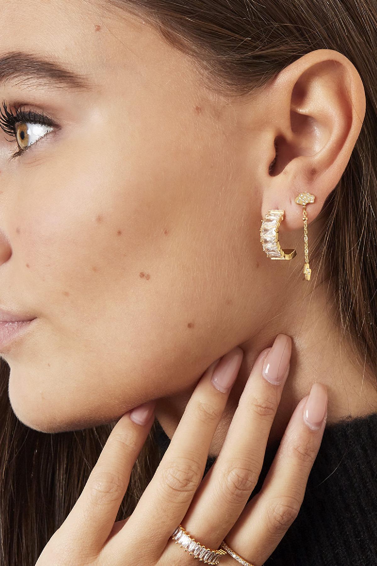 Earrings chunky stone 